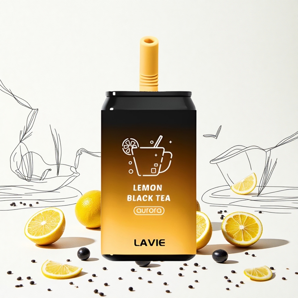 Lavie Aurora 11000 Puffs Citrom Fekete Tea Típus C feltölthető 22ML e-liquid Hungary Vapes