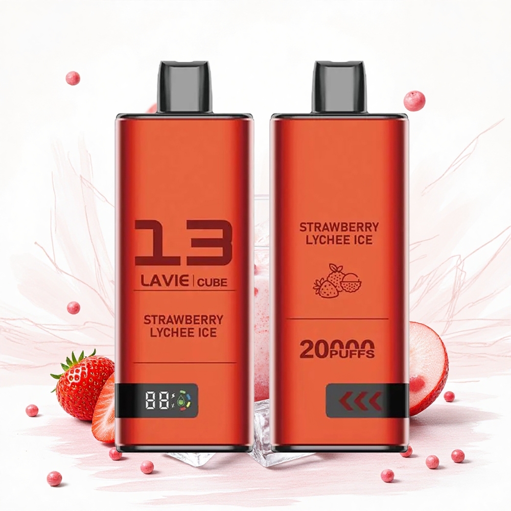Lavie Cube 20000 Puffs Elszívható E-szigaret Eper Licsi Jég 28ML Térfogat 600mAh Akkumulátor Hungary Vapes
