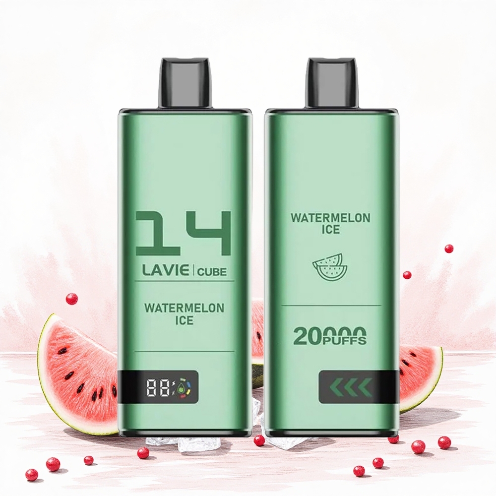 Lavie Cube 20000 Puffs Elszívható E-szigaret Görögdinnye Jeges 28ML Folyadék 600mAh Akkumulátor Hungary Vapes