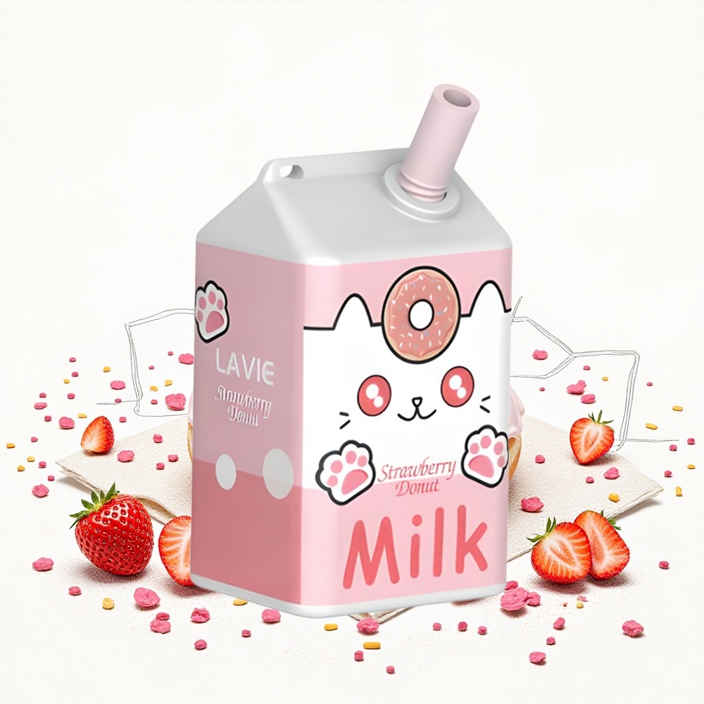 Lavie Milk 7000 Puffs Eper Fánk 16ML E-liquid kapacitás 600mAh Akkumulátor kapacitás Hungary Vapes
