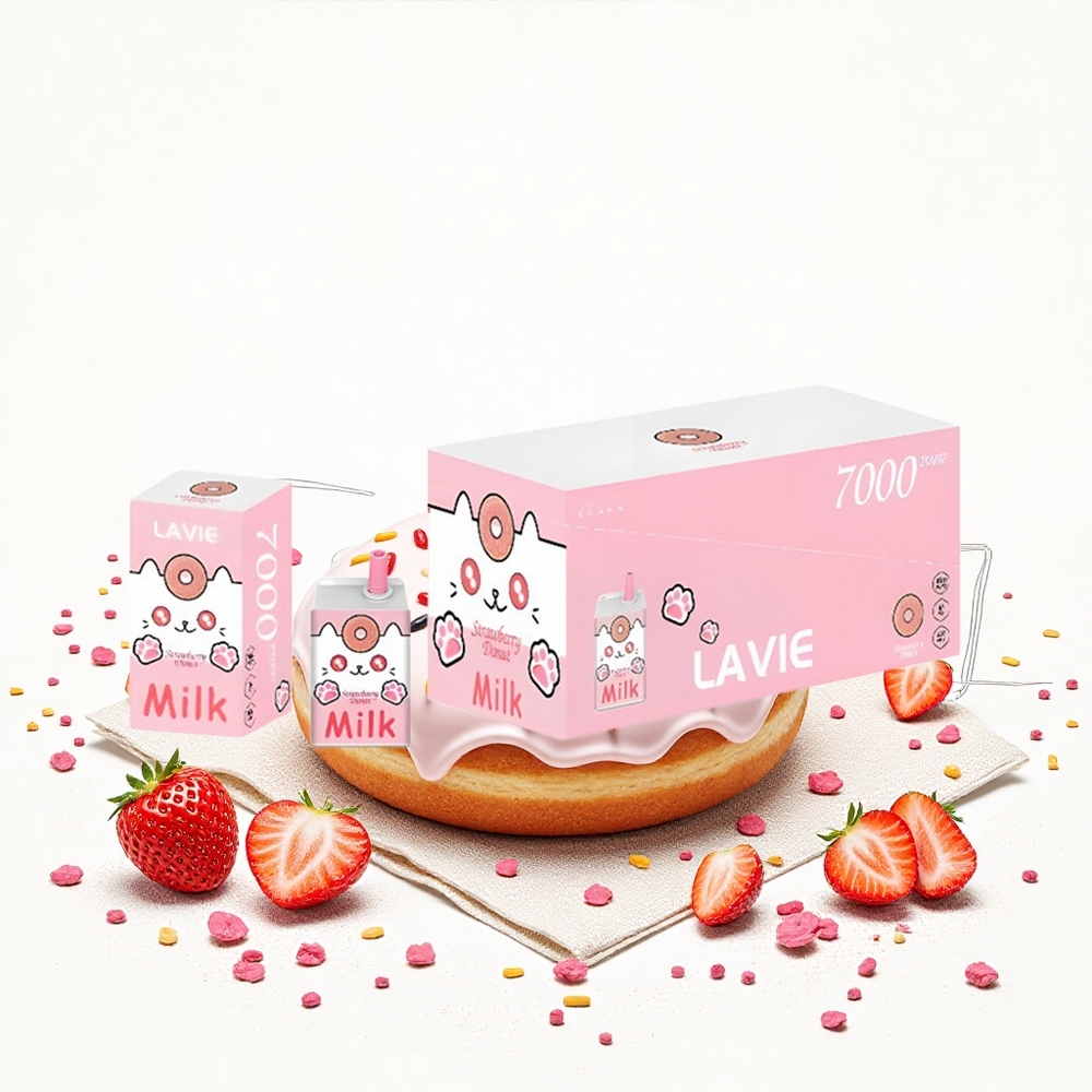 Lavie Milk 7000 Puffs Eper Fánk 16ML E-liquid kapacitás 600mAh Akkumulátor kapacitás Hungary Vapes