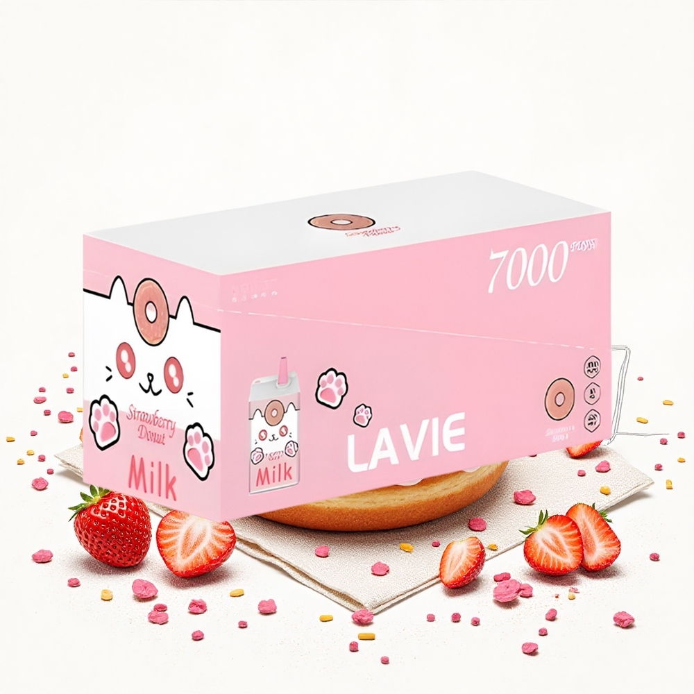 Lavie Milk 7000 Puffs Eper Fánk 16ML E-liquid kapacitás 600mAh Akkumulátor kapacitás Hungary Vapes