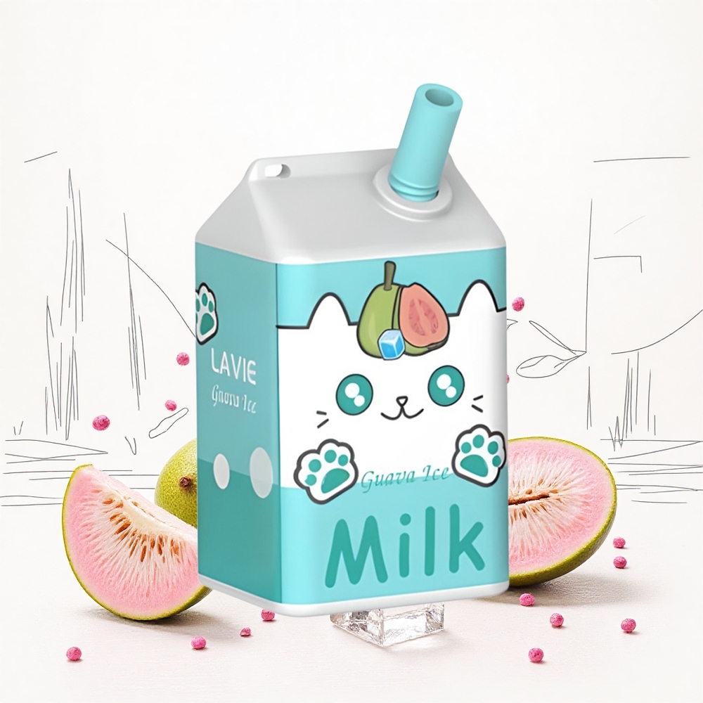 Lavie Milk 7000 Puffs Guava Jég 16ML E-liquid 600mAh Akkumulátor Hungary Vapes
