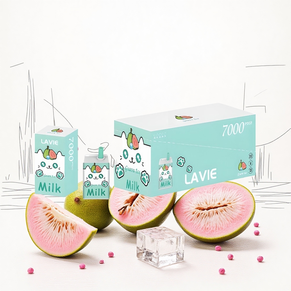 Lavie Milk 7000 Puffs Guava Jég 16ML E-liquid 600mAh Akkumulátor Hungary Vapes