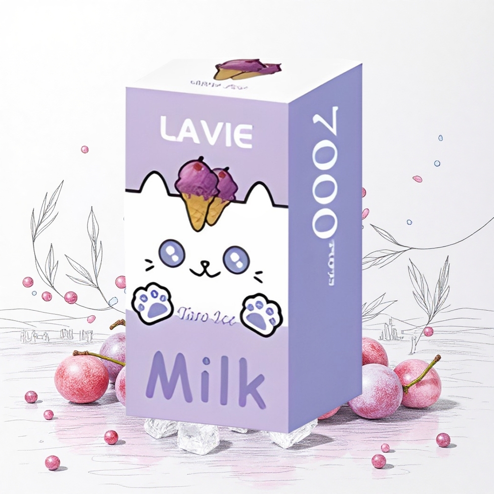 Lavie Milk 7000 Puffs Jégbor (Grape Ice) 16ML E-liquid  600mAh Hungary Vapes