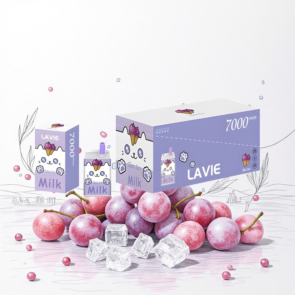 Lavie Milk 7000 Puffs Jégbor (Grape Ice) 16ML E-liquid  600mAh Hungary Vapes