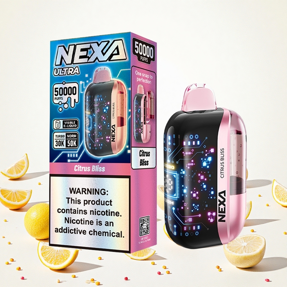 NEXA Ultra 50000 Puffs Citrom Öröm 20ml Előre Töltött Kapacitás 800mah Akkumulátor Kapacitás Hungary Vapes