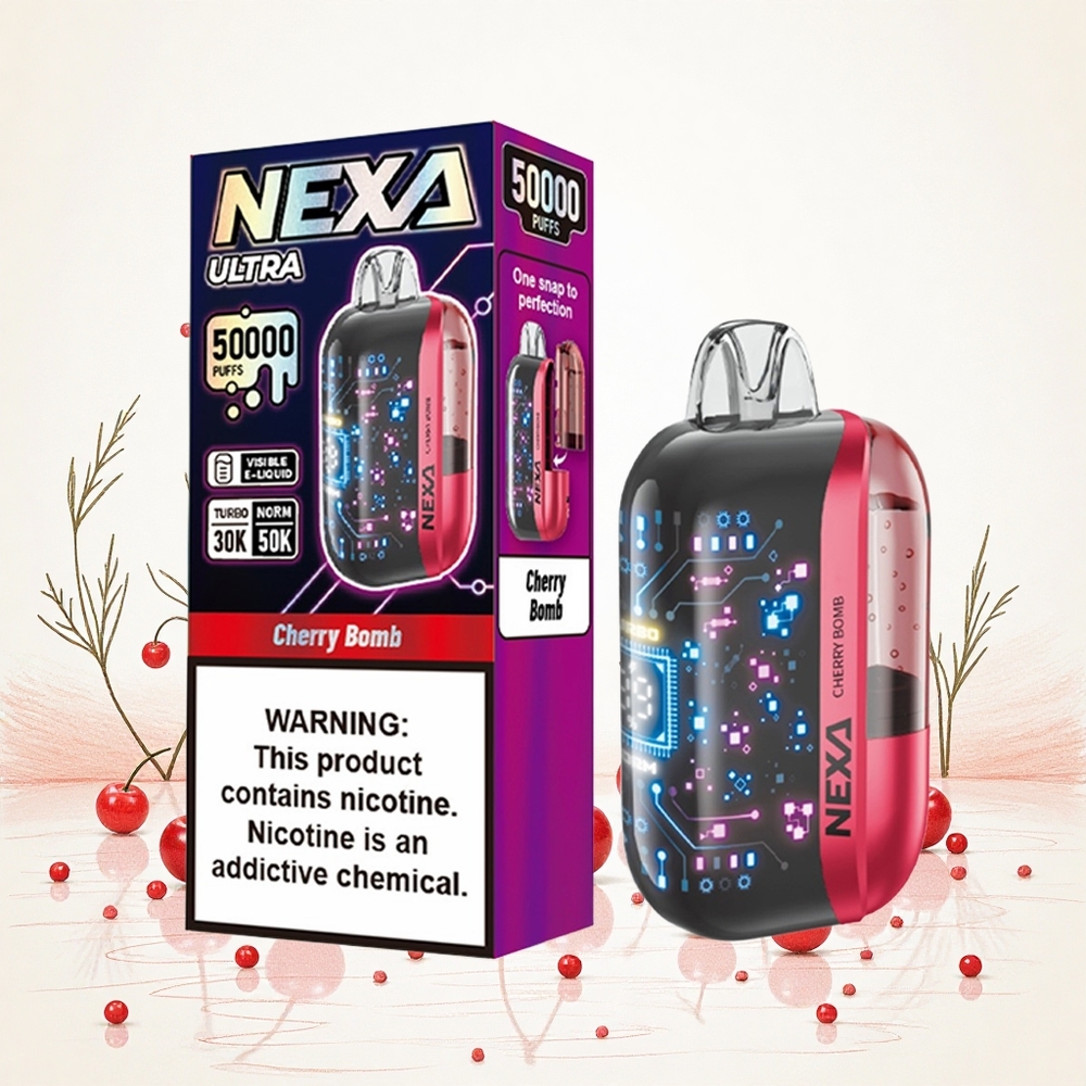 NEXA Ultra 50000 Puffs Cseresznye Doboz 20ml Előre Töltött Kapacitás 800mah Akkumulátor Kapacitás Hungary Vapes