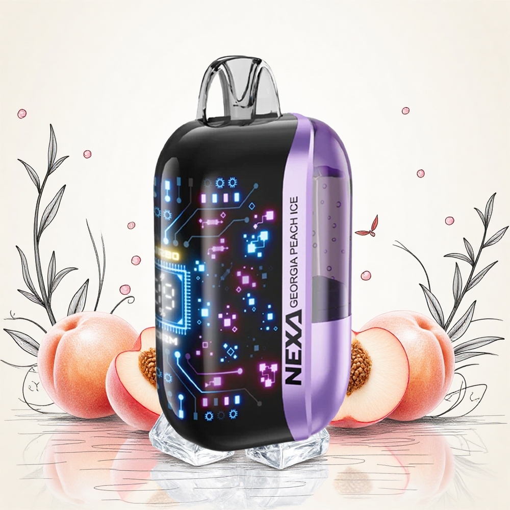 NEXA Ultra 50000 Puffs Grúz Barack Jég 20ml Előre Töltött Kapacitás 800mah Akkumulátor Kapacitás Hungary Vapes
