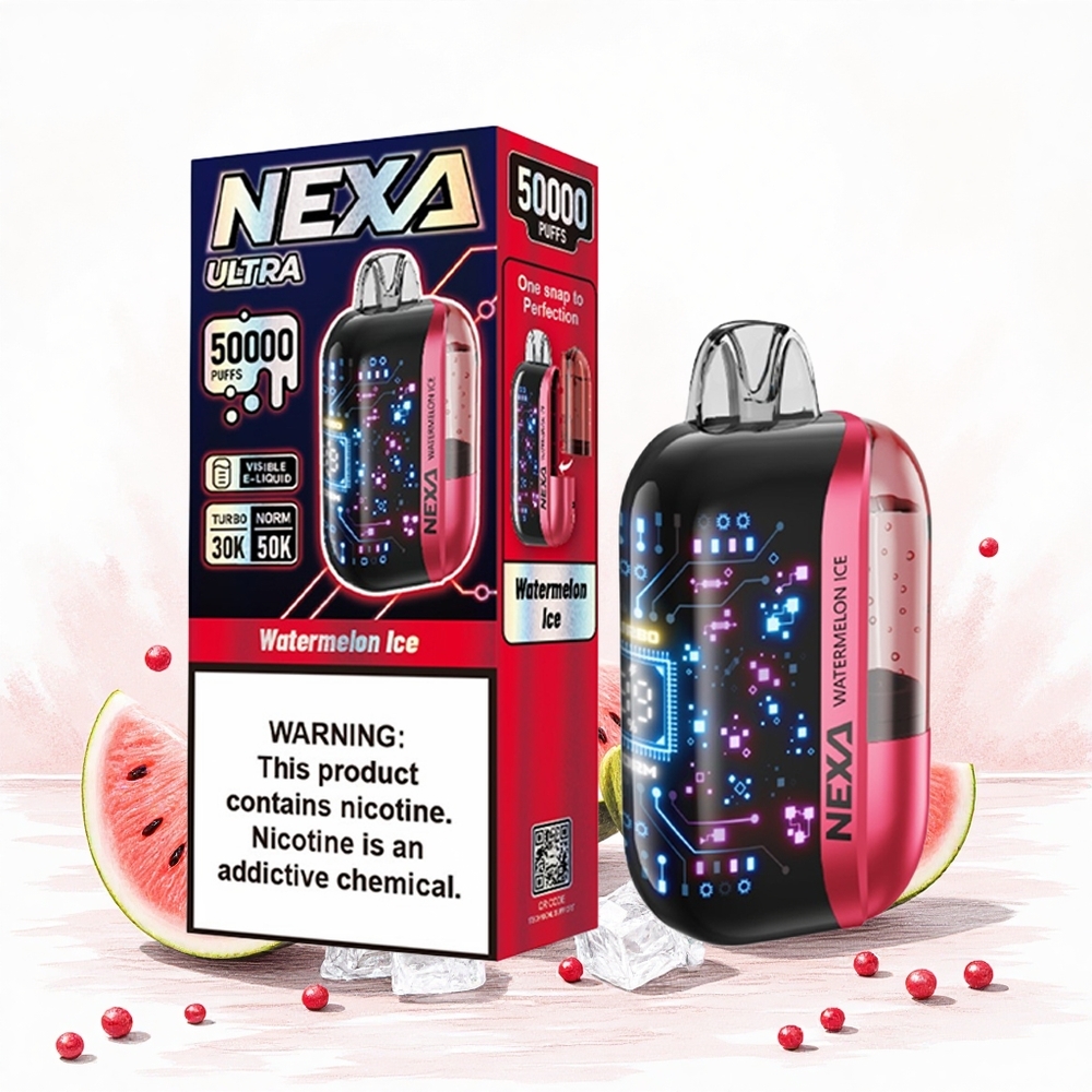 NEXA Ultra 50000 Puffs Görögdinnye Jég 20ml Előre Töltött Kapacitás 800mah Akkumulátor Kapacitás Hungary Vapes
