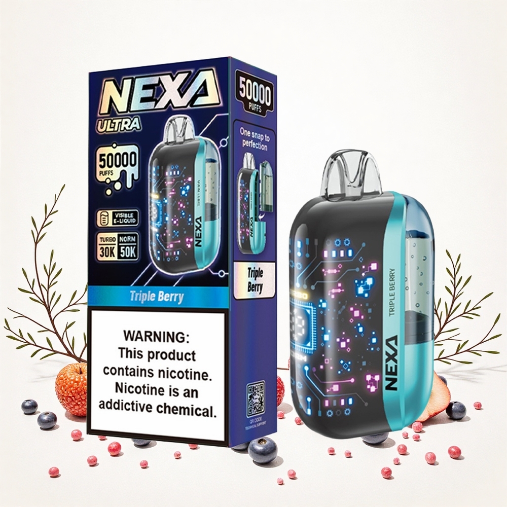 NEXA Ultra 50000 Puffs Három Bogyós Íz 20ml Előre Töltött Kapacitás 800mah Akkumulátor Kapacitás Hungary Vapes
