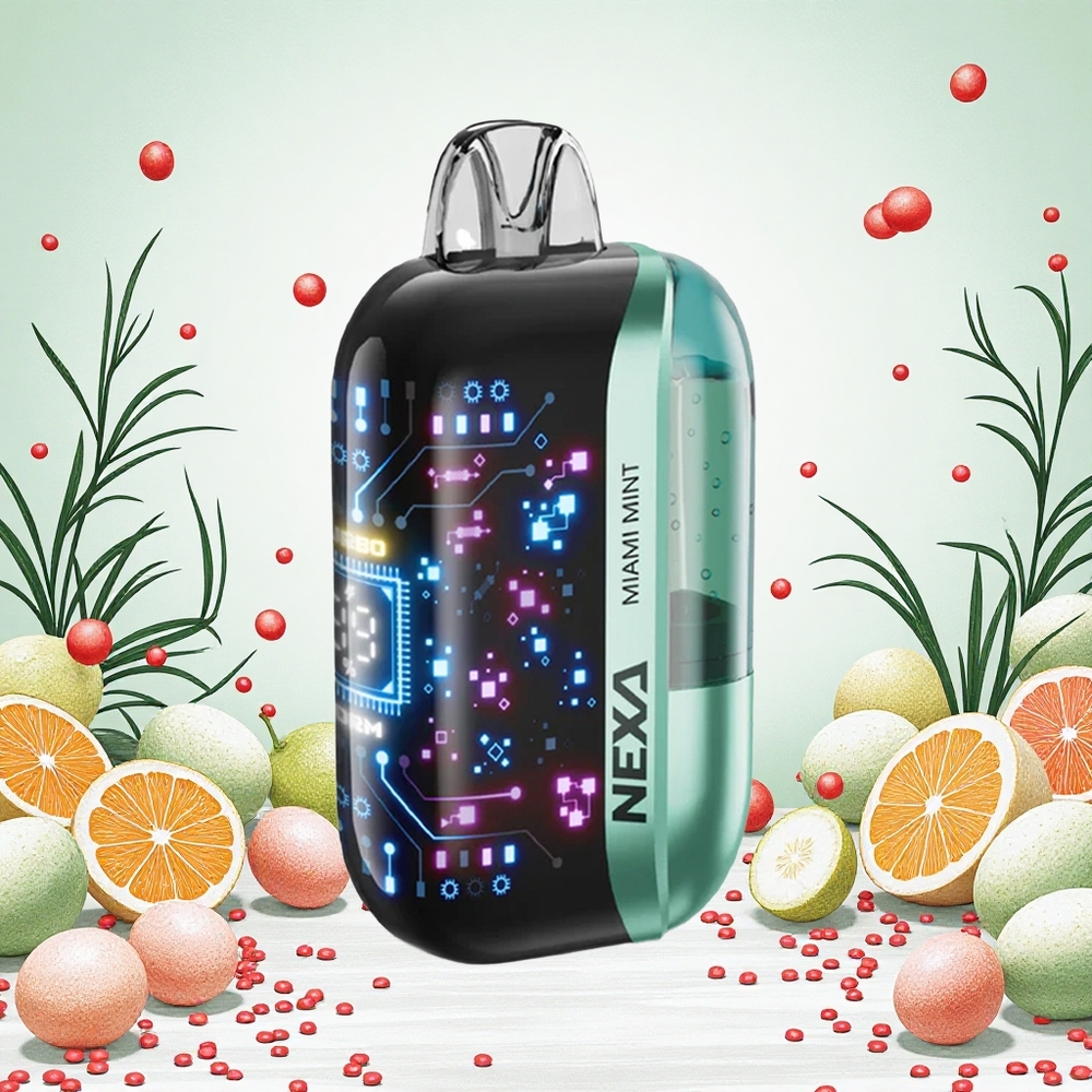 NEXA Ultra 50000 Puffs Miami Menta 20ml Előre Töltött Kapacitás 800mah Akkumulátor Kapacitás Hungary Vapes