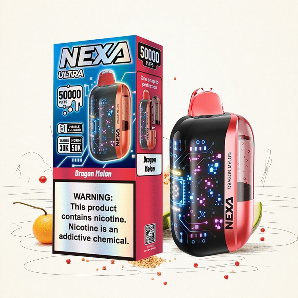 NEXA Ultra 50000 Puffs Sárkány Dinnye Előre Töltött 20ml Kapacitás 800mah Akkumulátor Kapacitás Hungary Vapes