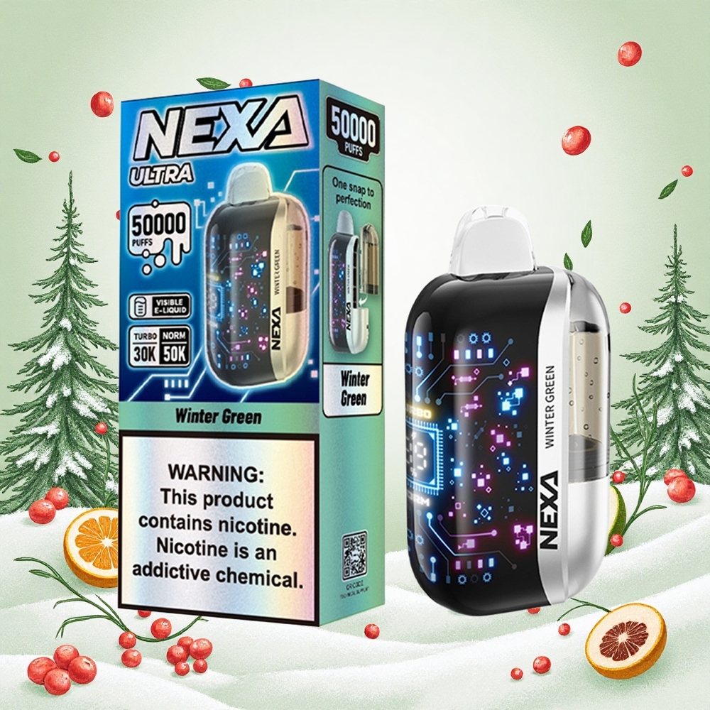 NEXA Ultra 50000 Puffs Téli Zöld 20ml Előre Töltött Kapacitás 800mah Akkumulátor Kapacitás Hungary Vapes