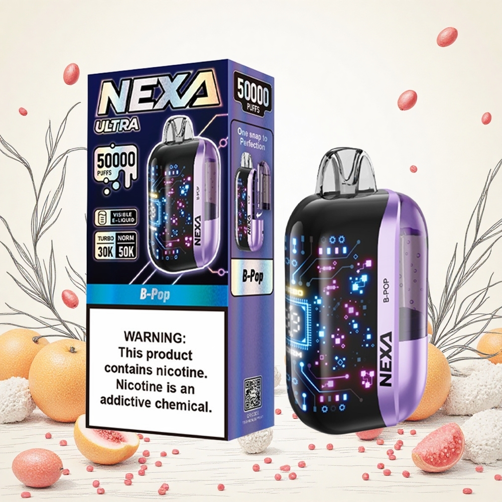 NEXA Ultra B-Pop 50000 Puffs Egyszerhasználatos E-cigaretta 20ml Előre Töltött Kapacitás és 5 Nikotinerősség Hungary Vapes