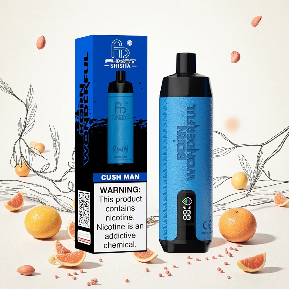RandM Fumot Shisha 10000 Puffs (10000 Füst) Cush Man (Puhagyümölcs) 18ml Előre Töltött E-liquid 850 mAh Akkumulátor Hungary Vapes
