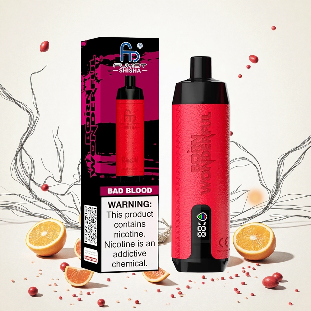 RandM Fumot Shisha 10000 Puffs (10000 Sóhaj) Bad Blood (Rossz Vér) 18ml Előre Töltött e-liquid 850 mAh Akkumulátor Hungary Vapes