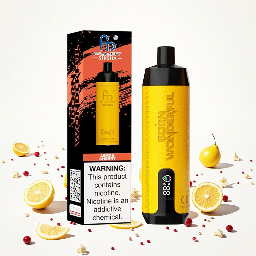RandM Fumot Shisha 10000 Puffs Citrom-Cseresznye 18ml Előre Töltött e-liquid 05 Nikotintartalom Hungary Vapes