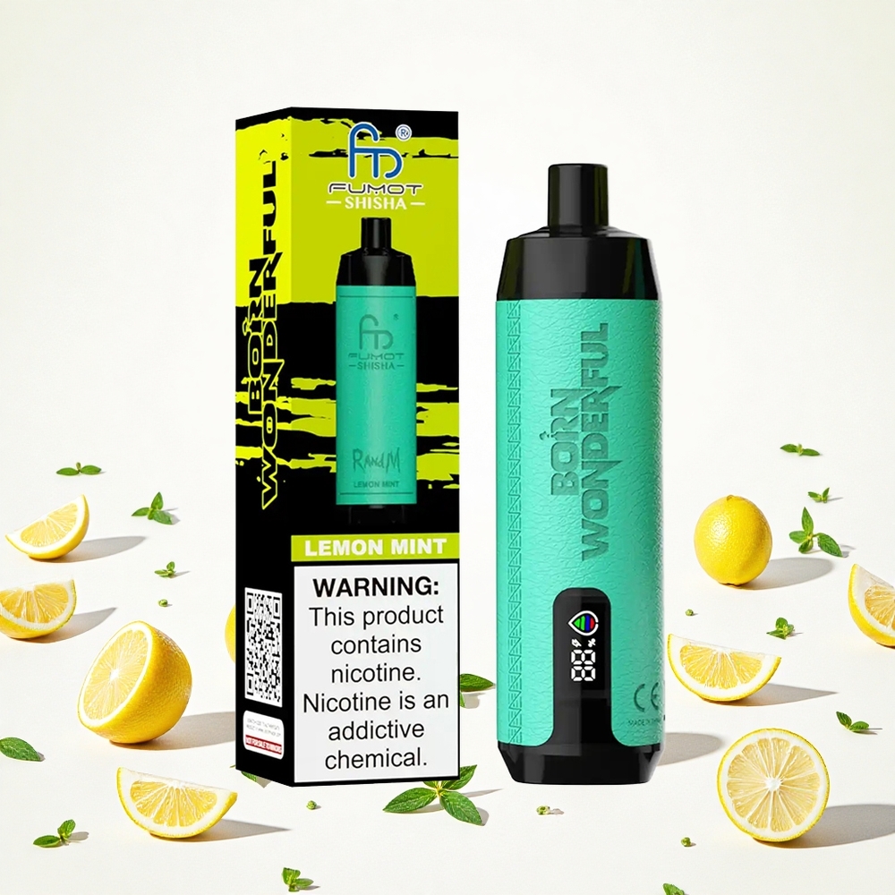 RandM Fumot Shisha 10000 Puffs Citrom Menta 18ml Előre Töltött E-liquid Hungary Vapes