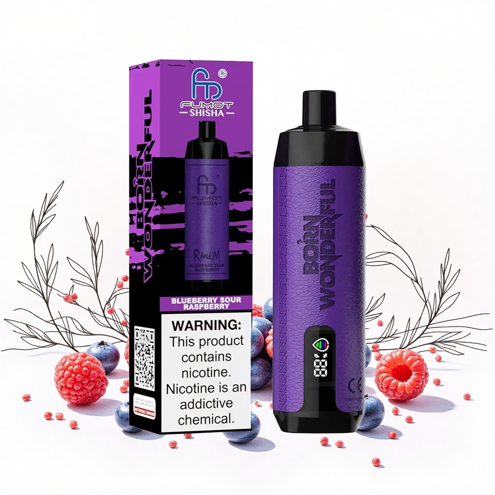 RandM Fumot Shisha 10000 Puffs E-cigi Boróka Savanyú Málna 18ml Előre Töltött E-liquid Hungary Vapes