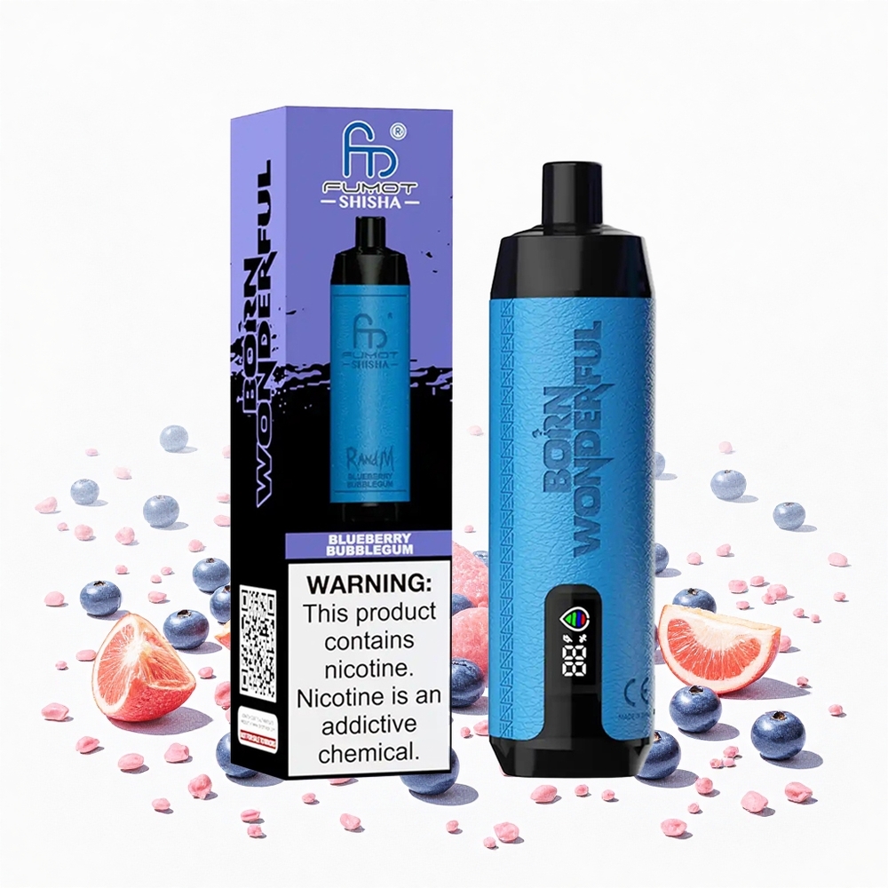 RandM Fumot Shisha 10000 Puffs Egy használatos e-cigaretta Áfonyás Buborékrágó 18ml előre töltött e-liquid 850 mAh Battery Hungary Vapes