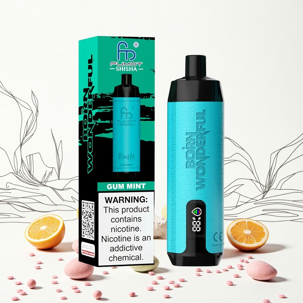 RandM Fumot Shisha 10000 Puffs Gum Menthes LED Kijelző és 850 mAh Akkumulátor Hungary Vapes