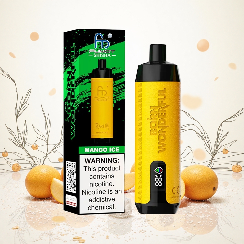 RandM Fumot Shisha 10000 Puffs Mango Jég 18ml Előre Töltött 850 mAh Akkumulátor Hungary Vapes