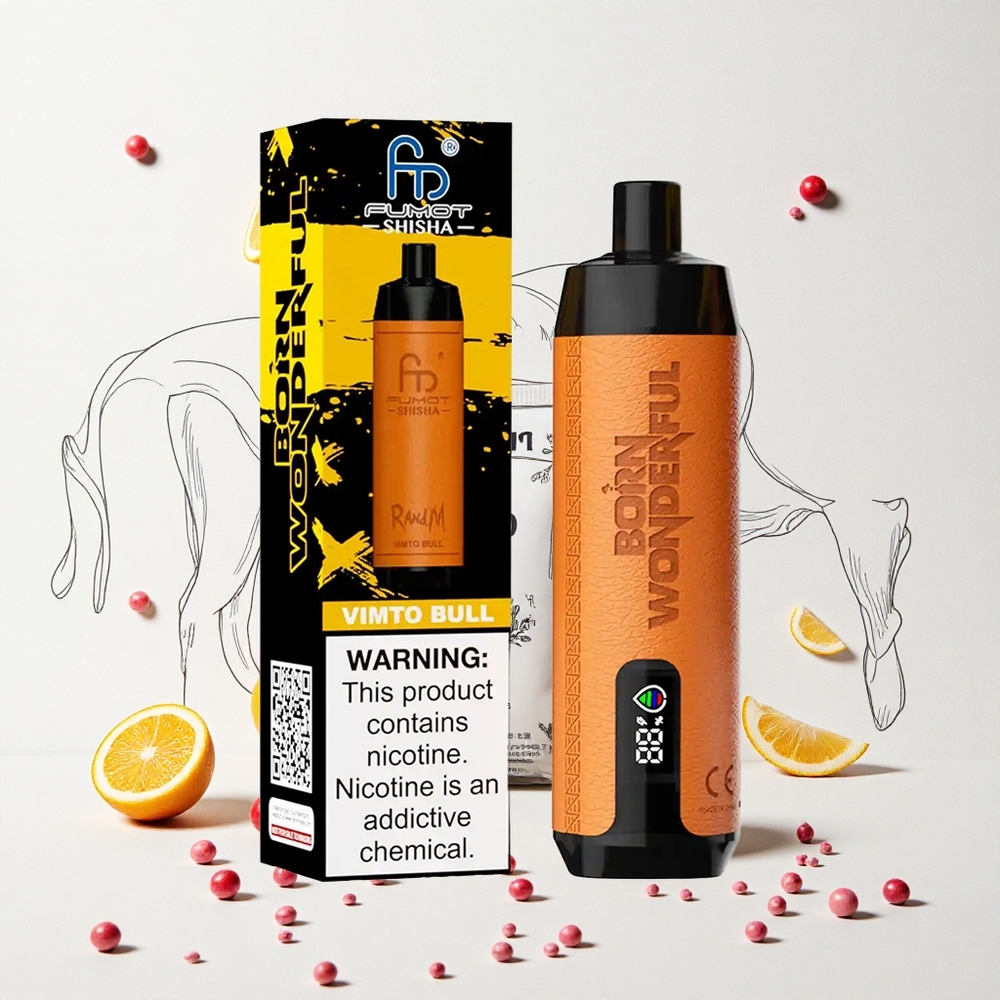 RandM Fumot Shisha 10000 Puffs Vimto Málna 18ml Előre Töltött E-liquid 850 mAh Akkumulátor Hungary Vapes