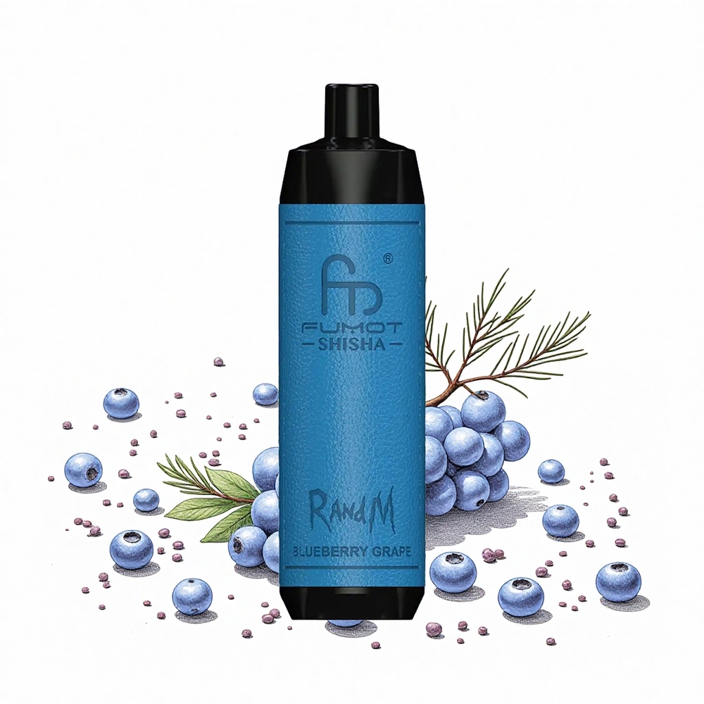 RandM Fumot Shisha 10000 Puffs Áfonya Szőlő 18ml Előre Töltött e-liquid 06ohm Mesh Coil Hungary Vapes