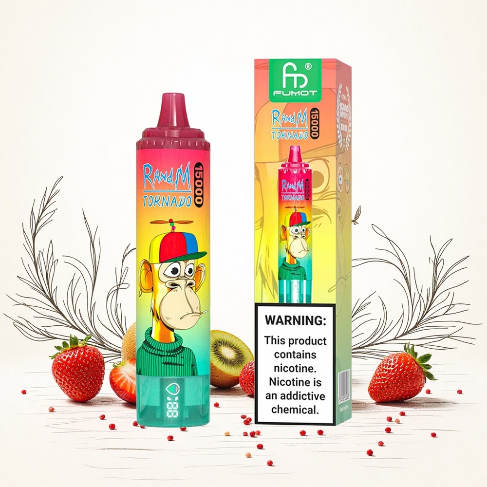 RandM Fumot Tornado 15000 Puffs 25ml Folyadékkapacitás Eper-Kiwi Hungary Vapes