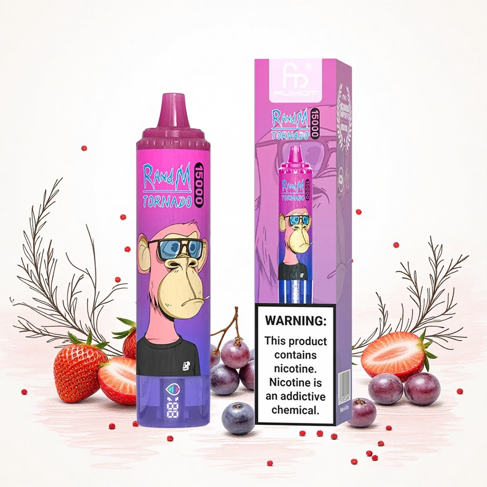 RandM Fumot Tornado 15000 Puffs 25ml Folyadéktartály Eper Szőlő Hungary Vapes
