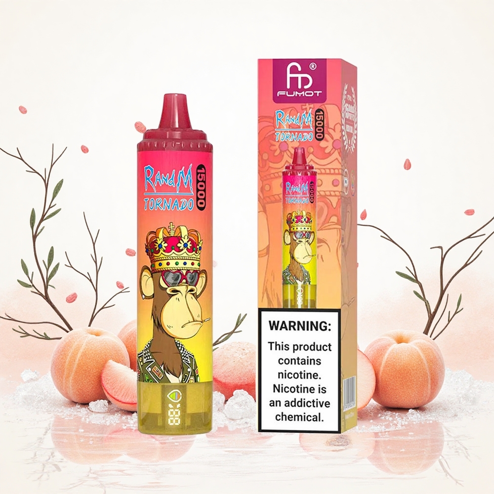 RandM Fumot Tornado 15000 Puffs Bar 25ml Összetevő Barack Jég Hungary Vapes