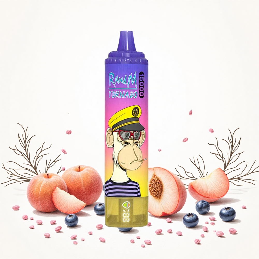 RandM Fumot Tornado 15000 Puffs Barackkék Cukorka 25ml Folyadéktartály 850mAh Akkumulátor Hungary Vapes