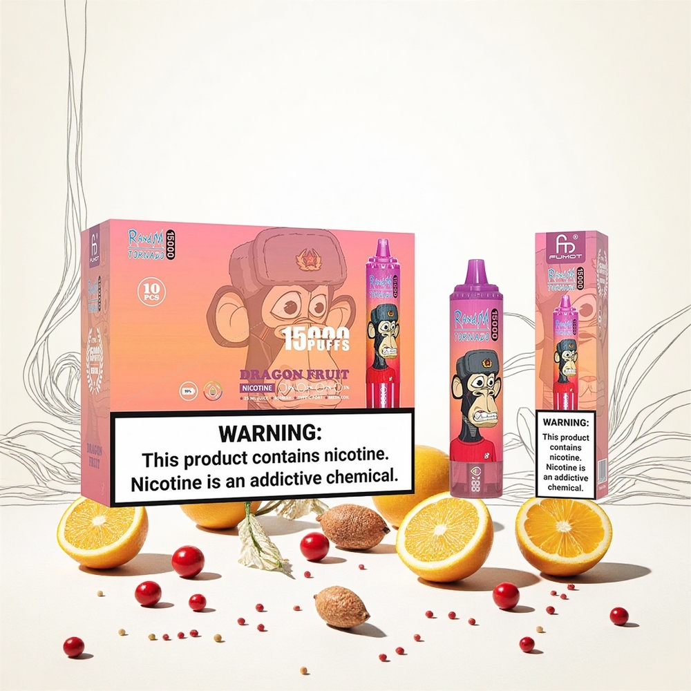 RandM Fumot Tornado 15000 Puffs Dragon Fruit (Sárkánygyümölcs) 25ml LCD Hungary Vapes