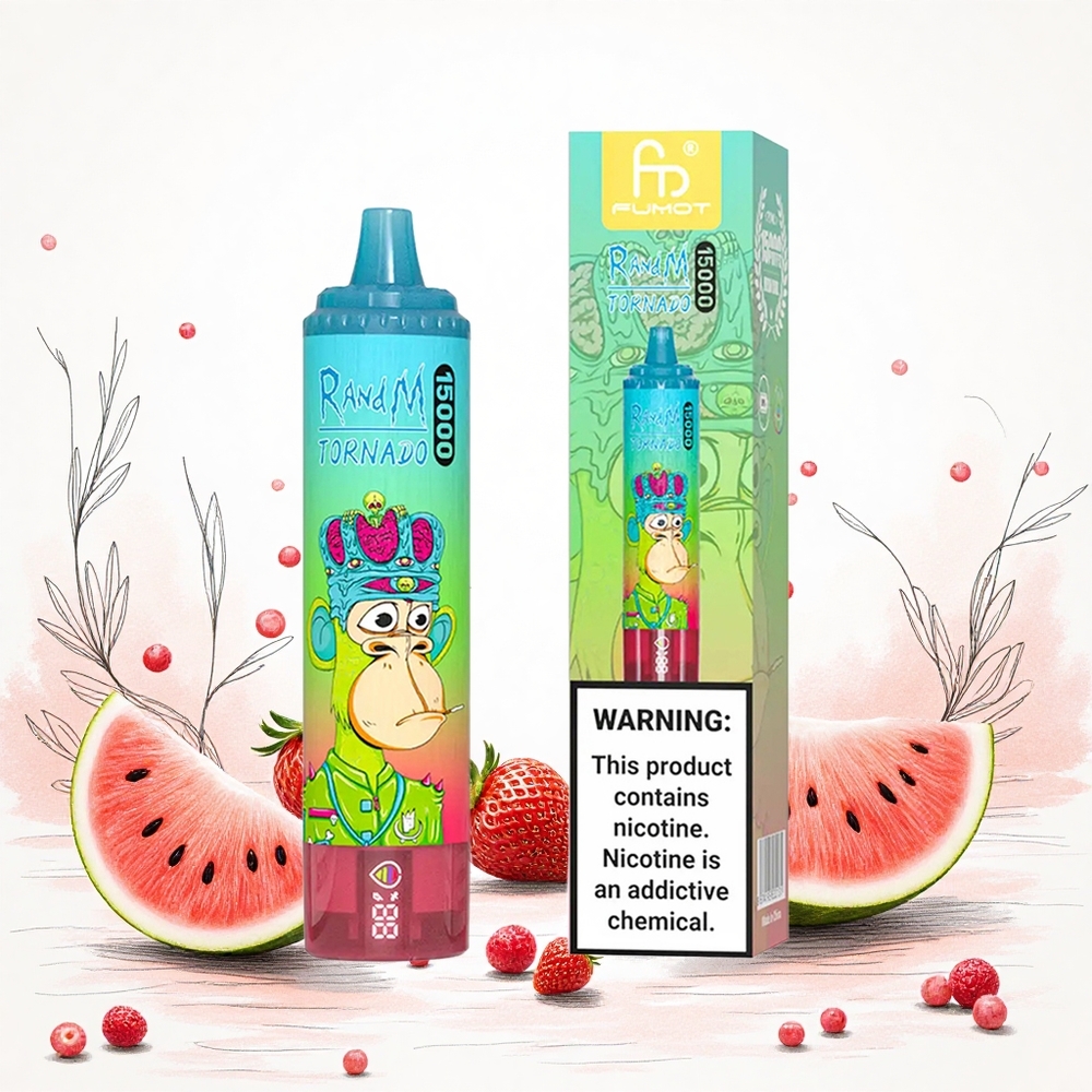 RandM Fumot Tornado 15000 Puffs E-szivar Eper-Görögdinnye 25ml Folyadéktartalom 850mAh Akkumulátor Hungary Vapes
