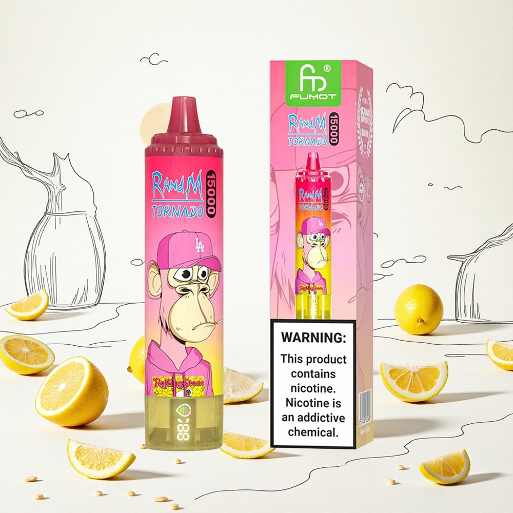 RandM Fumot Tornado 15000 Puffs Eldobható Vape Citrom 25ml Folyadékkapacitás 850mAh Akkumulátor Hungary Vapes