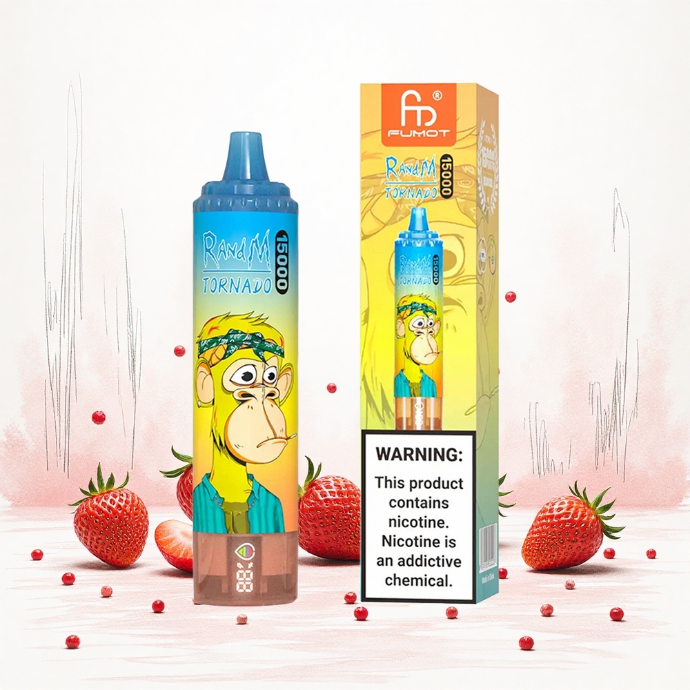 RandM Fumot Tornado 15000 Puffs Eper 25ml Folyadékkapacitás 850mAh Akkumulátor Hungary Vapes