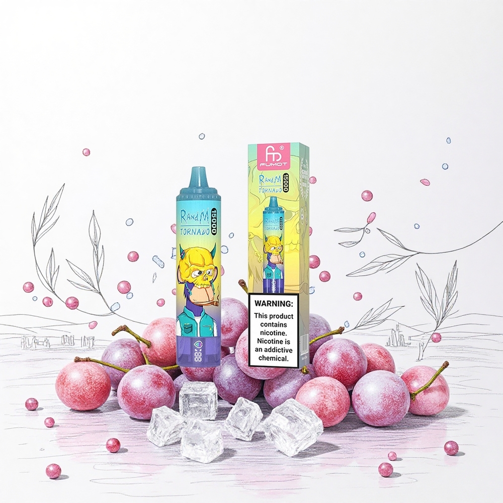 RandM Fumot Tornado 15000 Puffs Grape Ice (25ml 850mAh) Hungary Vapes