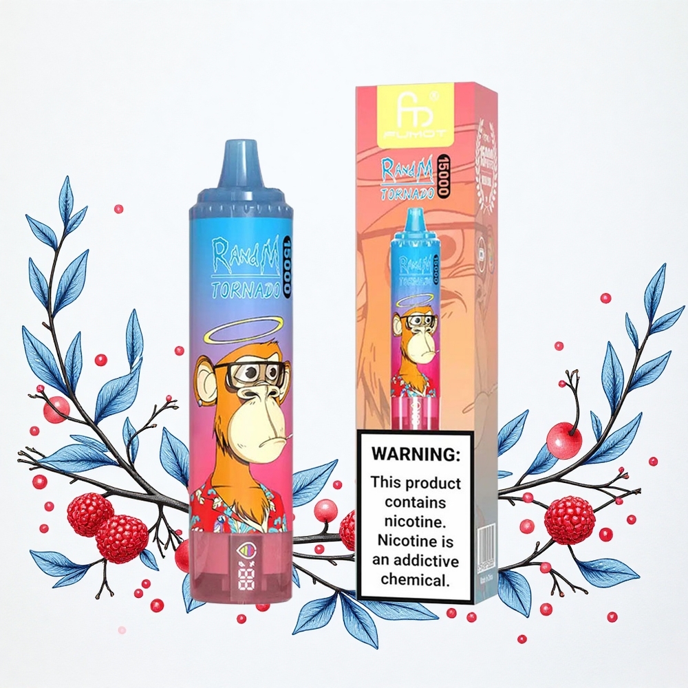 RandM Fumot Tornado 15000 Puffs Kapacitás Kék Málna-Cseresznye 25ml Folyadéktartalom Hungary Vapes