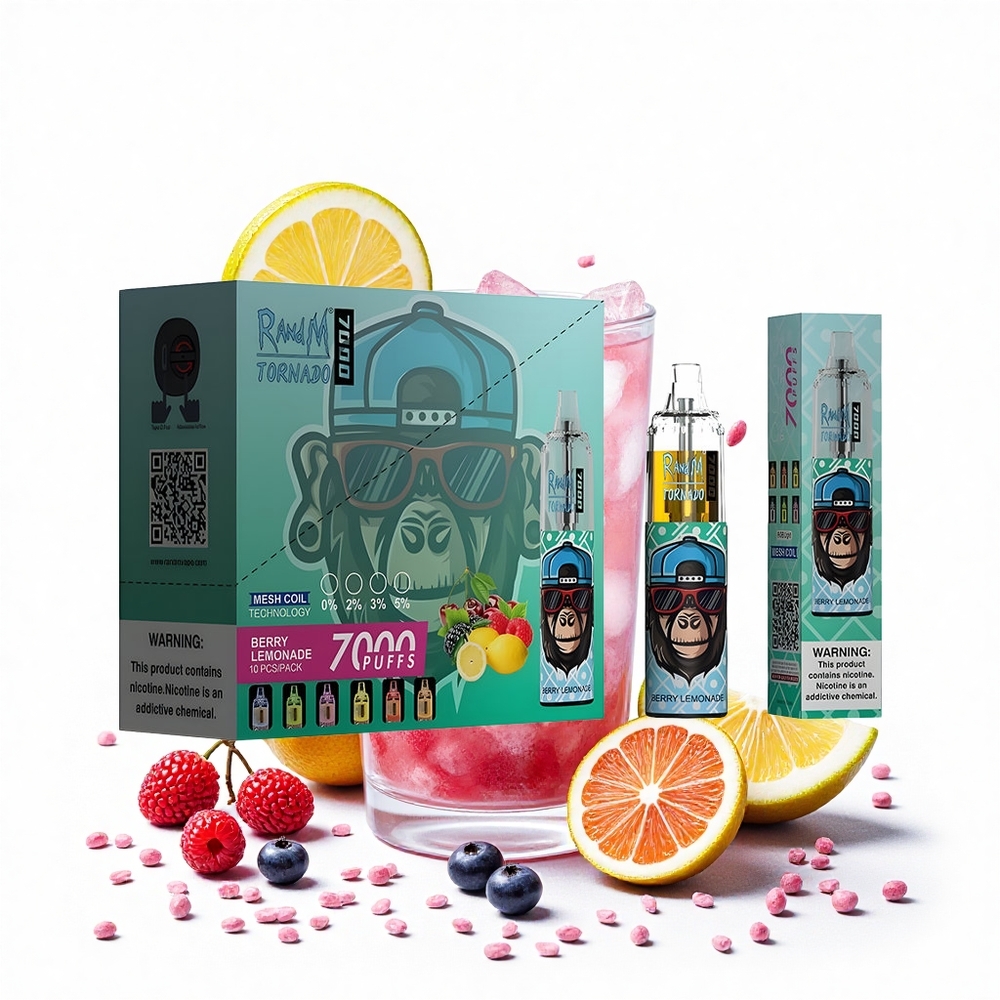 RandM Fumot Tornado 7000 Böfö (Bogyós Limonádé) 14 ML E-liquid 850 MAH Battery Hungary Vapes