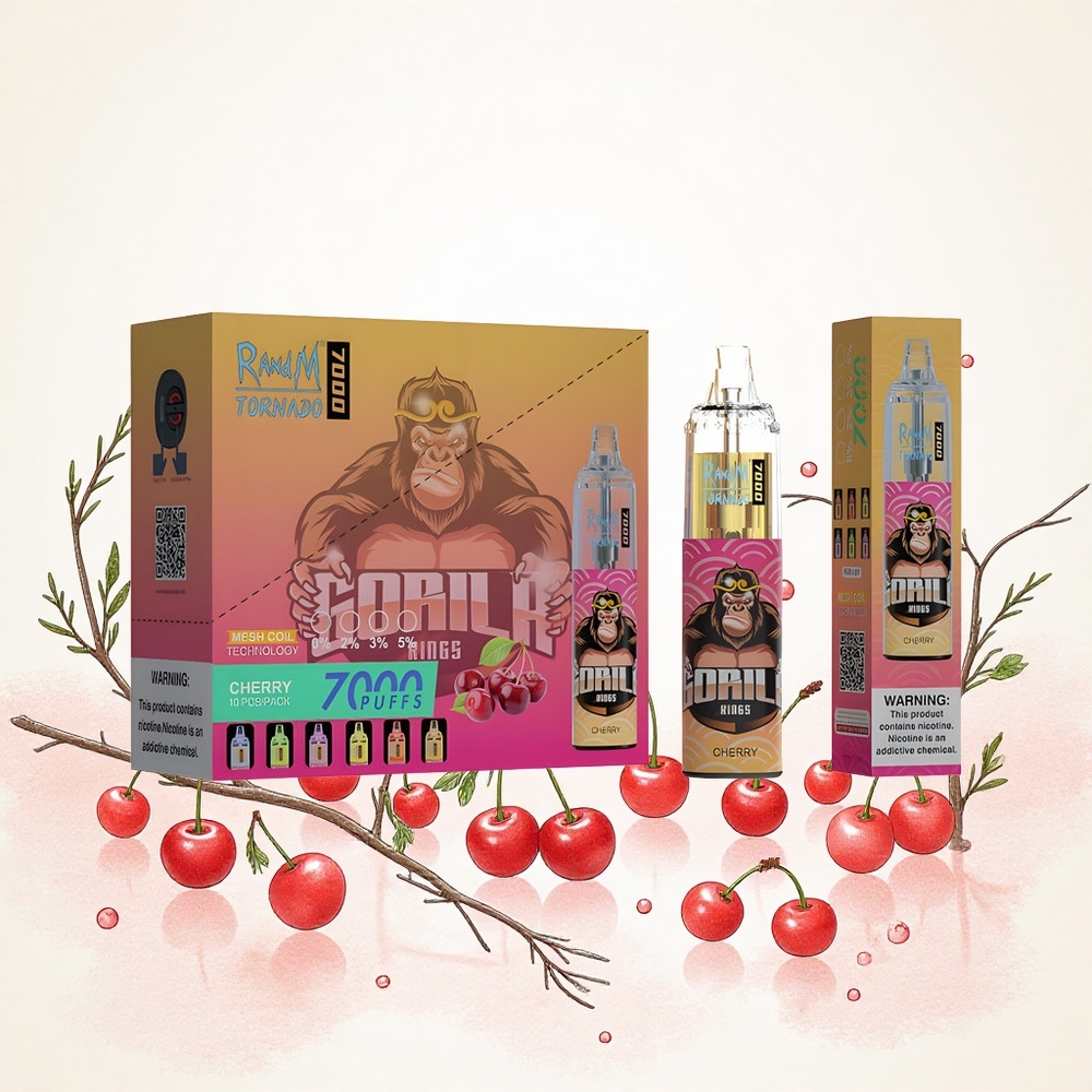 RandM Fumot Tornado 7000 Böfögés Eldobható E-cigaretta Cseresznye 14 ML E-liquid 850 MAH Batteria Hungary Vapes
