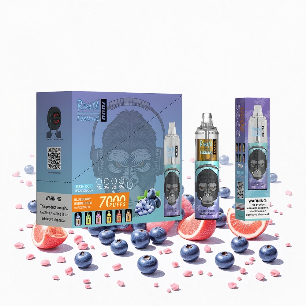 RandM Fumot Tornado 7000 Böfögés Kékáfonya Buborékrágó 14 ML E-liquid 850 MAH Battery Hungary Vapes