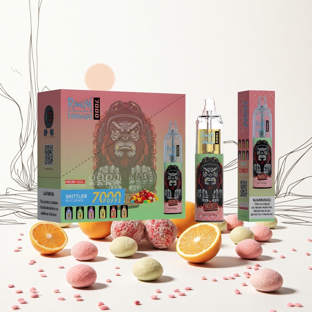RandM Fumot Tornado 7000 Böfögés Skittles (14 ML E-liquid 850 MAH Battery) Hungary Vapes