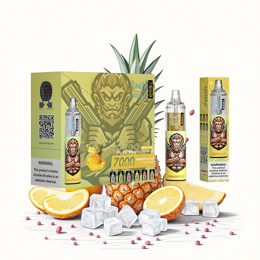 RandM Fumot Tornado 7000 Puffs 14 ML E-liquid Ananás Jég Hungary Vapes