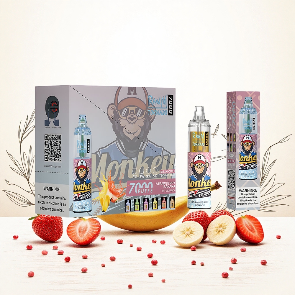 RandM Fumot Tornado 7000 Puffs 14 ML E-liquid Eper Banán Hungary Vapes
