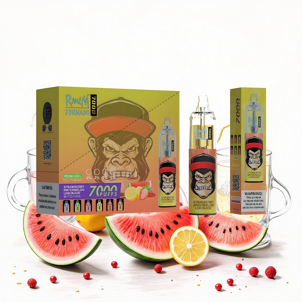 RandM Fumot Tornado 7000 Puffs 14 ML E-liquid Eper Dinnye Limonád Hungary Vapes