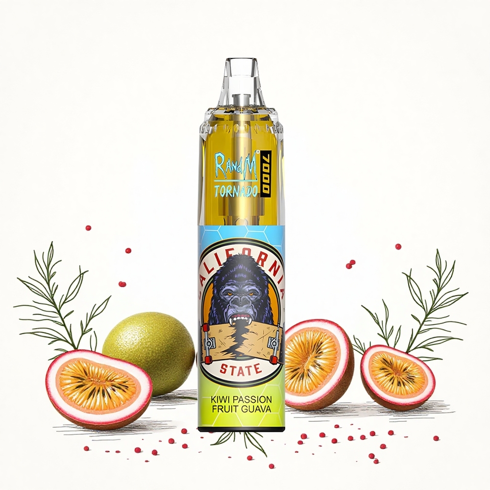 RandM Fumot Tornado 7000 Puffs 14 ML E-liquid Kivi Sárgadinnye Guava Hungary Vapes