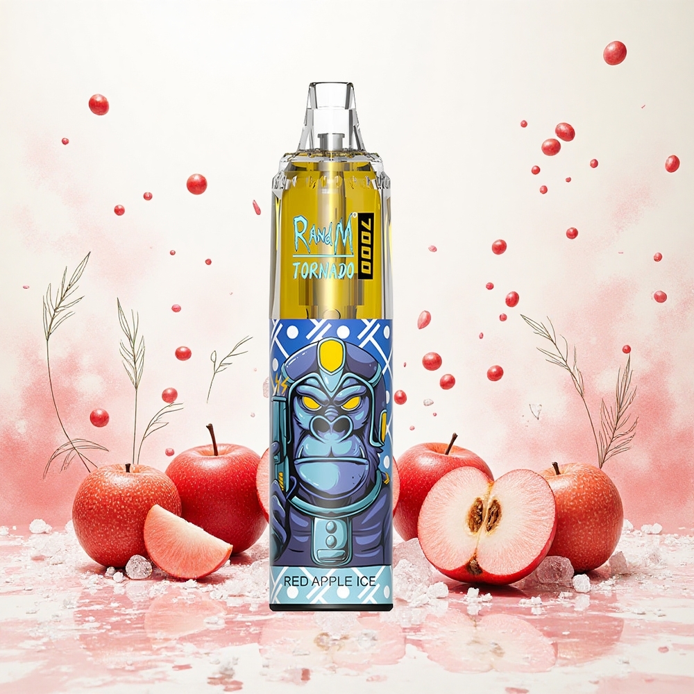 RandM Fumot Tornado 7000 Puffs 14 ML E-liquid Piros Alma Jég Hungary Vapes