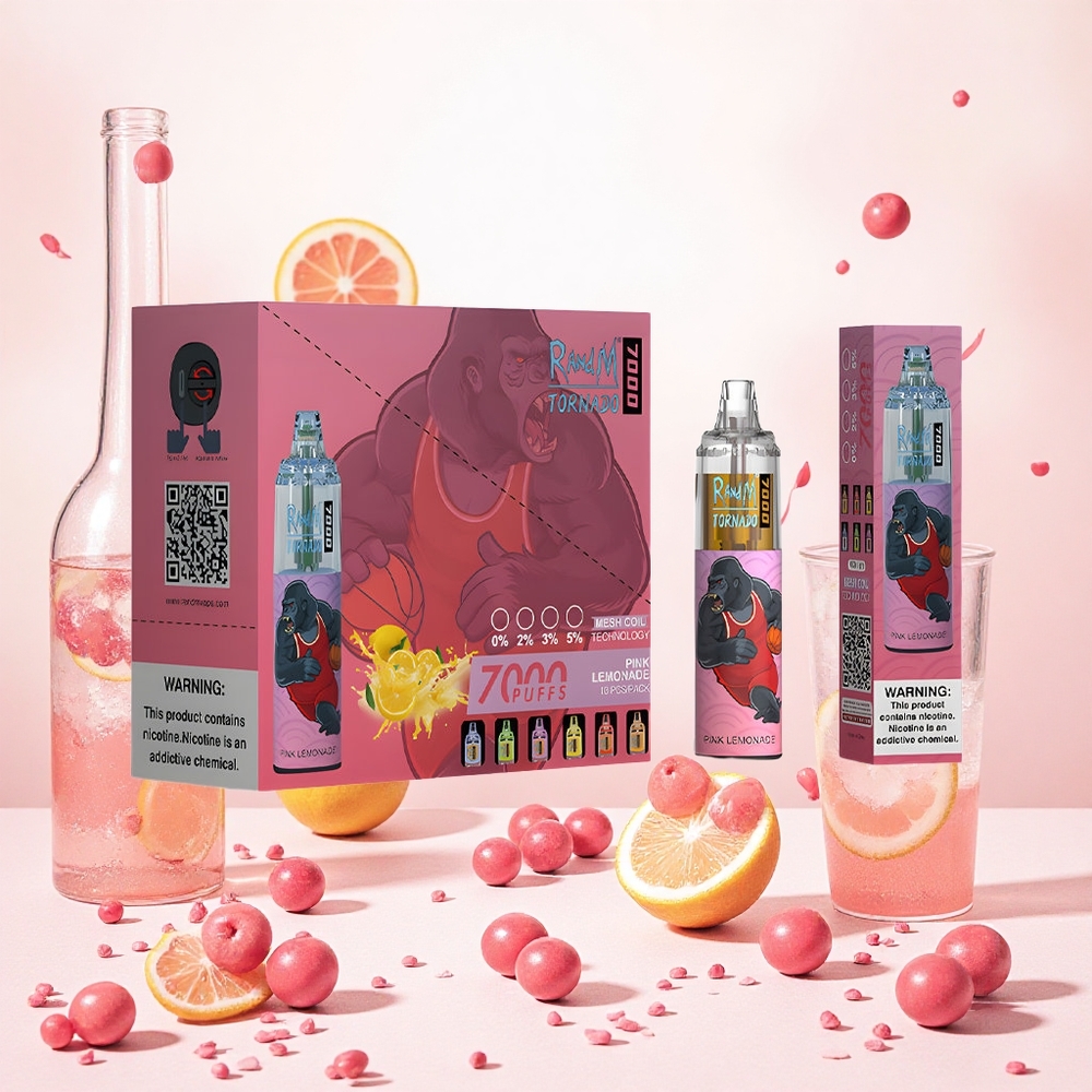 RandM Fumot Tornado 7000 Puffs 14 ML E-liquid Rózsaszín Limonádé Hungary Vapes