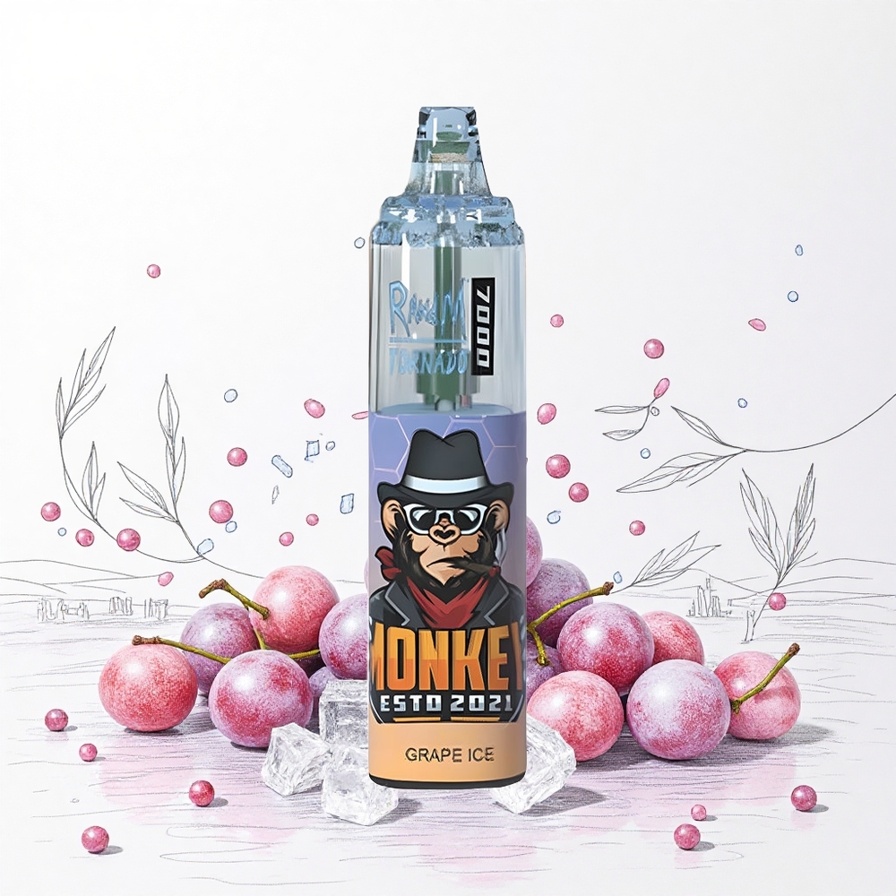 RandM Fumot Tornado 7000 Puffs 14 ML E-liquid Szőlő Jég Hungary Vapes